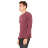 Bella + Canvas Men's Maroon Triblend Jersey Long-Sleeve T-Shirt