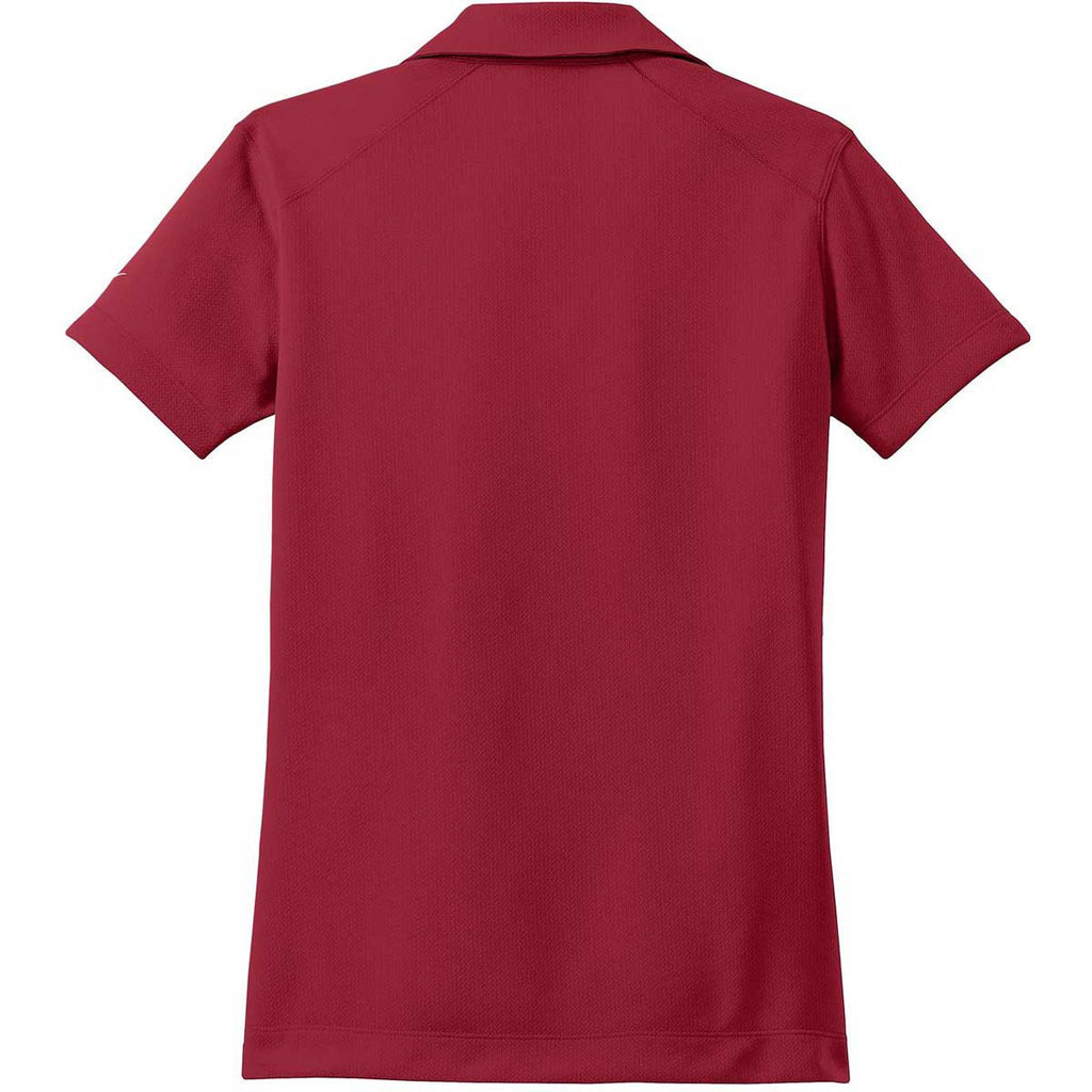 Nike Women's Red Dri-FIT S/S Pebble Texture Polo