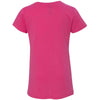 Next Level Girl's Hot Pink Adorable V-Neck Tee