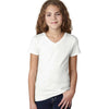 Next Level Girl's White Adorable V-Neck Tee