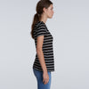 AS Colour Women's Black/White Basic Stripe Tee