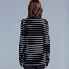 AS Colour Women's Black/White Fine Stripe Long Sleeve Tee