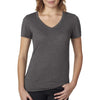 Next Level Women's Charcoal Poly/Cotton V Neck Tee