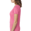 Next Level Women's Hot Pink Poly/Cotton V Neck Tee