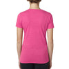 Next Level Women's Raspberry Poly/Cotton V Neck Tee