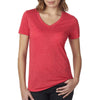 Next Level Women's Red Poly/Cotton V Neck Tee