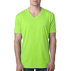 Next Level Men's Neon Heather Green Premium CVC V-Neck Tee