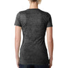 Next Level Women's Dark Gray Burnout Deep V Tee