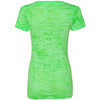 Next Level Women's Neon Green Burnout Deep V Tee