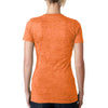 Next Level Women's Neon Orange Burnout Deep V Tee
