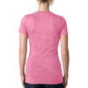 Next Level Women's Neon Pink Burnout Deep V Tee