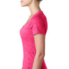 Next Level Women's Shocking Pink Burnout Deep V Tee
