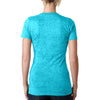 Next Level Women's Tahiti Blue Burnout Deep V Tee