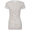 Next Level Women's White Burnout Deep V Tee