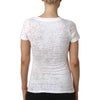 Next Level Women's White Burnout Deep V Tee