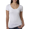 Next Level Women Heather White Triblend Scoop Tee