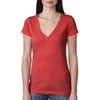 Next Level Women's Vintage Red Triblend Deep-V Tee