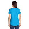 Anvil Women's Heather Caribbean Blue Triblend Scoop Neck T-Shirt