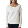 Next Level Women's White Terry Long-Sleeve Scoop Tee