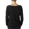 Next Level Women's Black Terry Raw-Edge 3/4-Sleeve Raglan Tee
