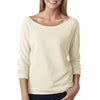 Next Level Women's Ivory Terry Raw-Edge 3/4-Sleeve Raglan Tee