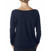 Next Level Women's Midnight Navy Terry Raw-Edge 3/4-Sleeve Raglan Tee