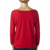 Next Level Women's Red Terry Raw-Edge 3/4-Sleeve Raglan Tee