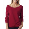 Next Level Women's Scarlet Terry Raw-Edge 3/4-Sleeve Raglan Tee