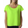 Next Level Women's Neon Heather Green Terry Dolman Tee
