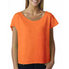 Next Level Women's Neon Heather Orange Terry Dolman Tee
