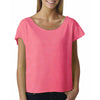Next Level Women's Neon Heather Pink Terry Dolman Tee
