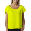 Next Level Women's Neon Yellow Terry Dolman Tee