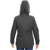North End Women's Carbon/Claret Red Rivet Textured Twill Insulated Jacket