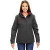 North End Women's Carbon/Claret Red Rivet Textured Twill Insulated Jacket