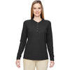 North End Women's Black Excursion Nomad Performance Waffle Henley