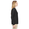 North End Women's Black Excursion Nomad Performance Waffle Henley