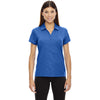 North End Women's Nautical Blue Stretch Embossed Print Polo