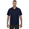 North End Men's Classic Navy Tall Fuse Colorblock Twill Shirt