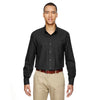 North End Men's Black Paramount Twill Checkered Shirt