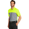 Nike Men's Volt/Cool Grey Dri-Fit Colorblock Micro Pique Polo