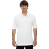 North End Men's White Recycled Polyester Performance Pique Polo