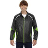 North End Men's Black/Acid Green Lightweight Bonded Performance Hybrid Jacket