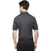 North End Men's Black Silk Maze Performance Stretch Embossed Print Polo