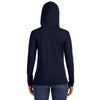 Anvil Women's Navy/Dark Grey Long-Sleeve Hooded T-Shirt