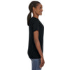 Anvil Women's Black Lightweight V-Neck T-Shirt