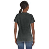 Anvil Women's Heather Dark Grey Lightweight V-Neck T-Shirt
