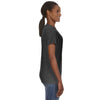 Anvil Women's Heather Dark Grey Lightweight V-Neck T-Shirt
