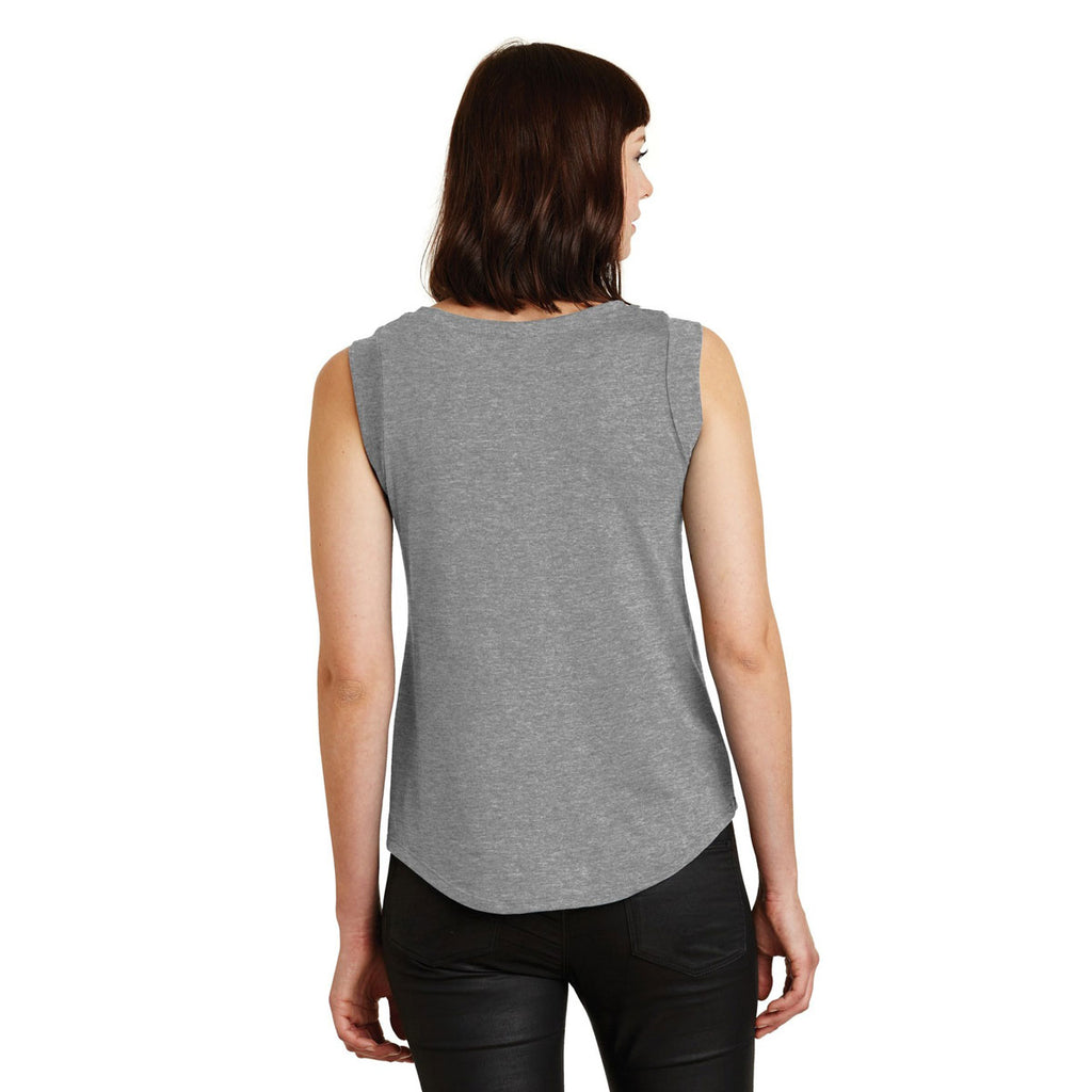 Alternative Women's Heather Grey Cap Sleeve Satin Jersey Crew T-Shirt