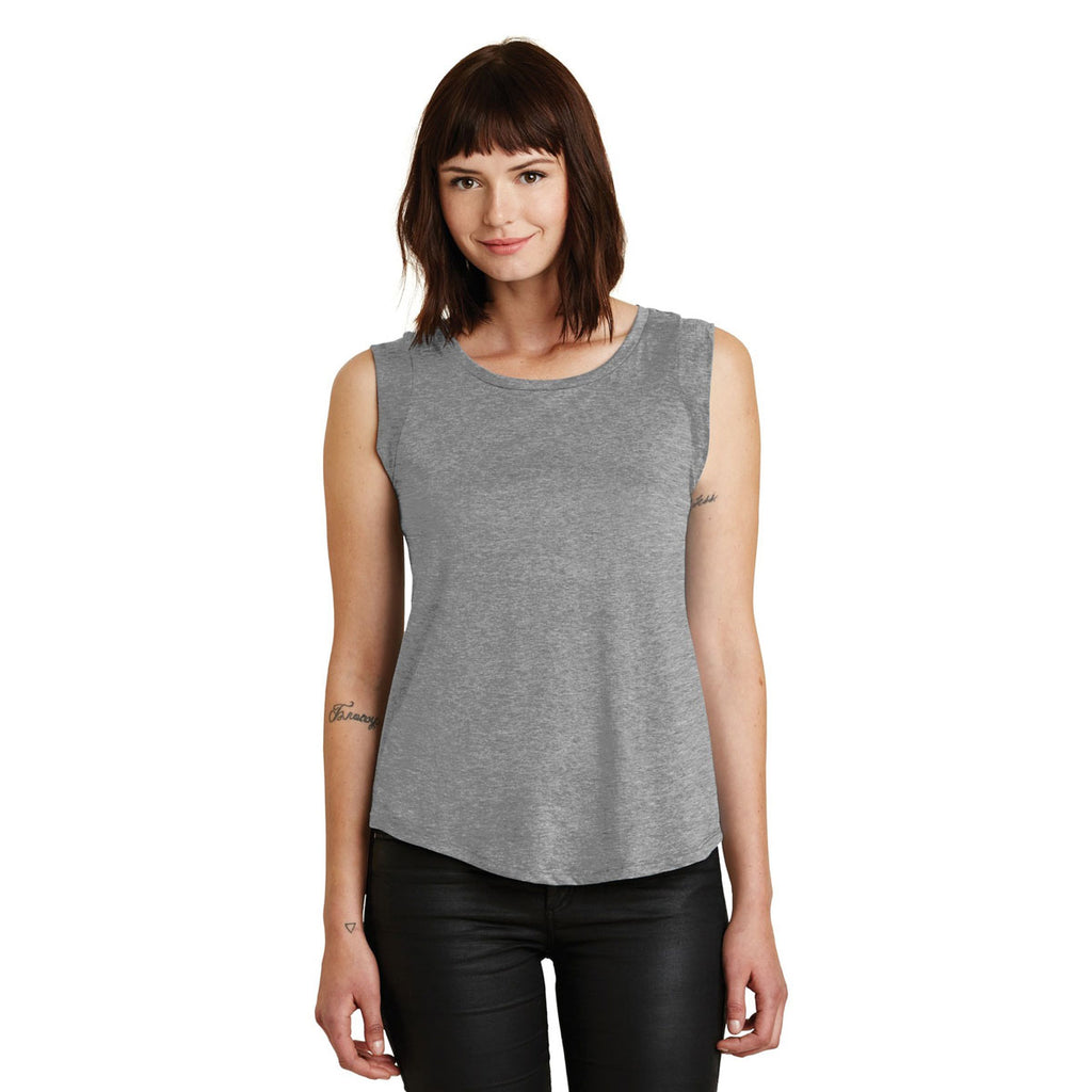 Alternative Women's Heather Grey Cap Sleeve Satin Jersey Crew T-Shirt