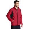 Port Authority Men's Rich Red/Black Back-Block Soft Shell Jacket